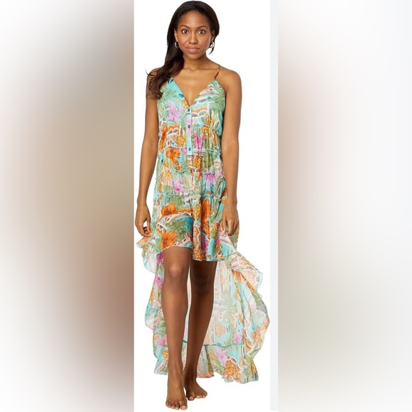 America and beyond pool blue floral beach dress NWT - Picture 1 of 2